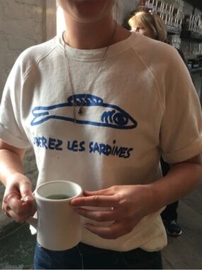 Clare V Liberez Les Sardines short sleeve sweatshirt